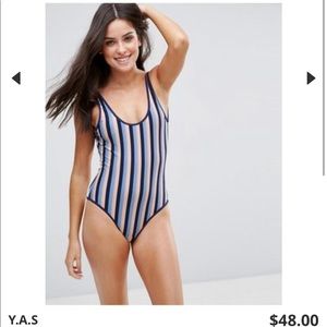Y.A.S Striped One Piece Bathing Suit